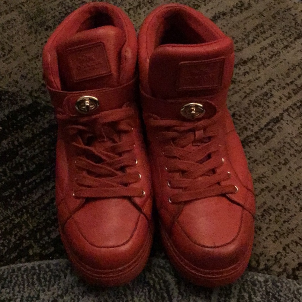 Coach Red Ryderson leather high top sneaker